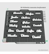 3D Klúčenka menovka dvojfarebná