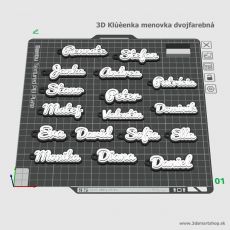 3D Klúčenka menovka dvojfarebná